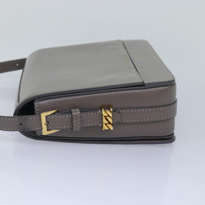 Burberry Auth Leather Gray Shoulder Bag