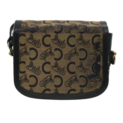 Luxury CELINE C Macadam Canvas Shoulder Bag Navy 5114