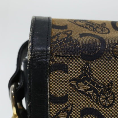 Luxury CELINE C Macadam Canvas Shoulder Bag Navy 5114