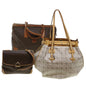 Luxury CELINE Macadam Canvas Hand Bag Boston Bag PVC Leather 3Set Beige 5171