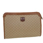 Luxury CELINE Macadam Canvas Clutch Bag PVC Leather Beige 5212