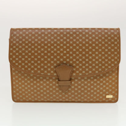 Luxury CELINE Shoulder Chain Clutch Bag Leather 2Set Brown Whe 5313