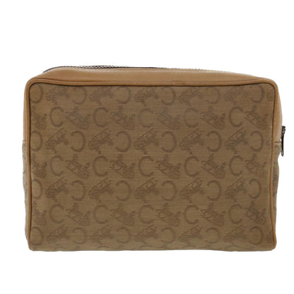 Luxury CELINE C Macadam Canvas Clutch Bag Beige 5459