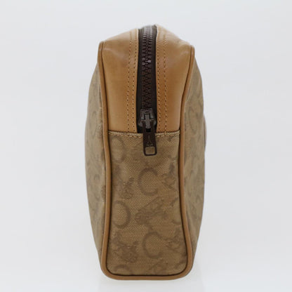 Luxury CELINE C Macadam Canvas Clutch Bag Beige 5459