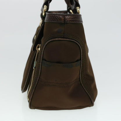 Luxury CELINE Hand Bag Nylon Brown 5493