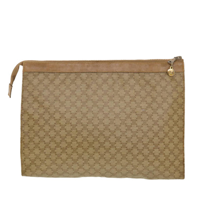 Luxury CELINE Macadam Canvas Clutch Bag PVC Leather 2Set Beige Brown 5507