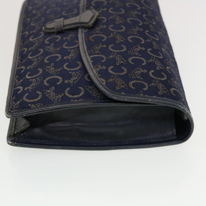 Luxury CELINE C Macadam Canvas Clutch Shoulder Bag 2Set Beige Navy 5756