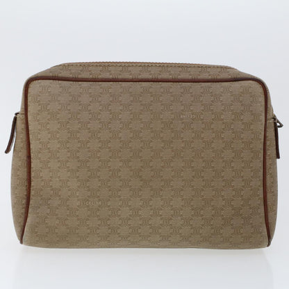 Luxury CELINE Macadam Canvas Clutch Bag PVC Leather 2Set Beige Brown 6264