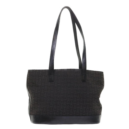 Luxury CELINE C Macadam Canvas Tote Bag Leather Black 6508