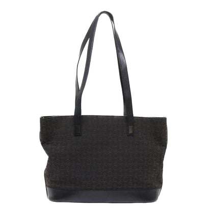 Luxury CELINE C Macadam Canvas Tote Bag Leather Black 6508