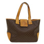 Luxury CELINE Macadam Canvas Shoulder Bag PVC Leather Brown 7113