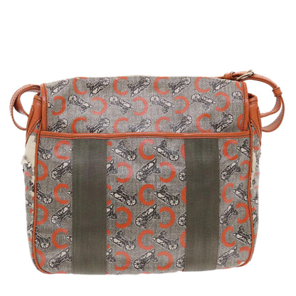 Luxury CELINE C Macadam Canvas Shoulder Bag Gray 7140