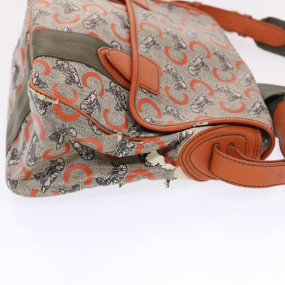 Luxury CELINE C Macadam Canvas Shoulder Bag Gray 7140