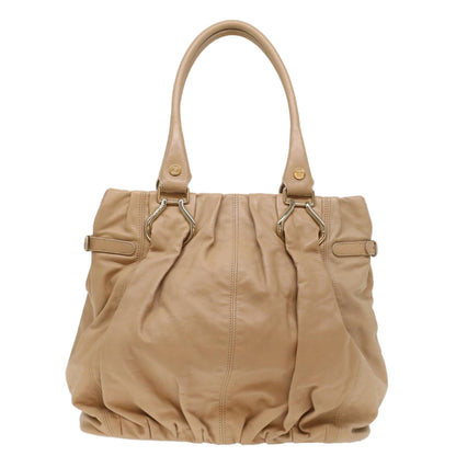 Luxury CELINE Shoulder Bag Leather Beige 7176