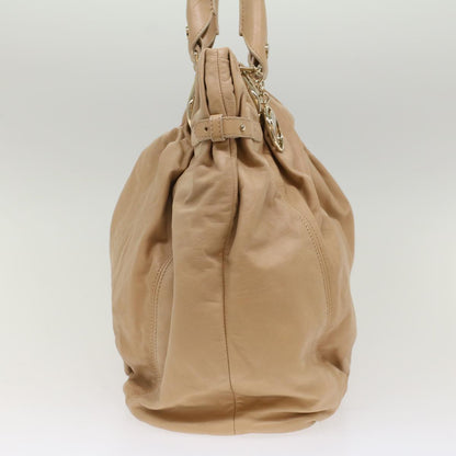 Luxury CELINE Shoulder Bag Leather Beige 7176