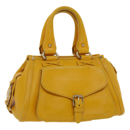 Luxury CELINE Hand Bag Leather Yellow 7391