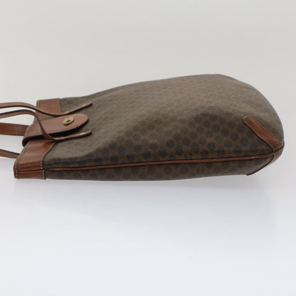 Luxury CELINE Macadam Canvas Shoulder Bag PVC Leather Brown 7491