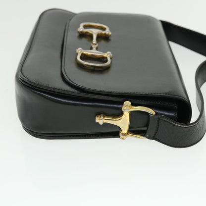 Luxury CELINE Shoulder Bag Leather Black 7529