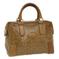 Luxury CELINE C Macadam Canvas Boston Bag Beige 7533