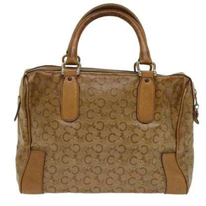 Luxury CELINE C Macadam Canvas Boston Bag Beige 7533