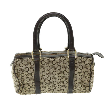 Luxury CELINE C Macadam Canvas Boston Bag Brown 7600