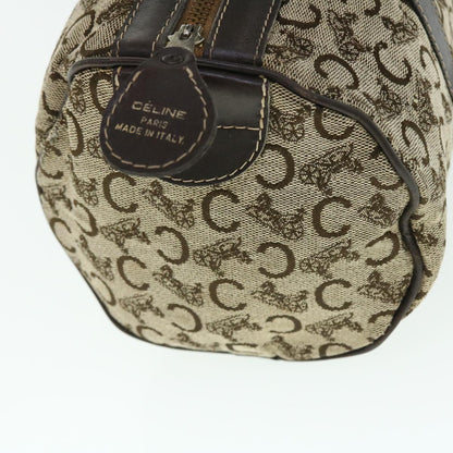 Luxury CELINE C Macadam Canvas Boston Bag Brown 7600