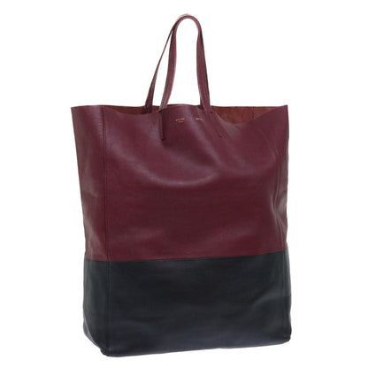 Luxury CELINE Tote Bag Leather Wine Red 7779