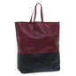 Luxury CELINE Tote Bag Leather Wine Red 7779