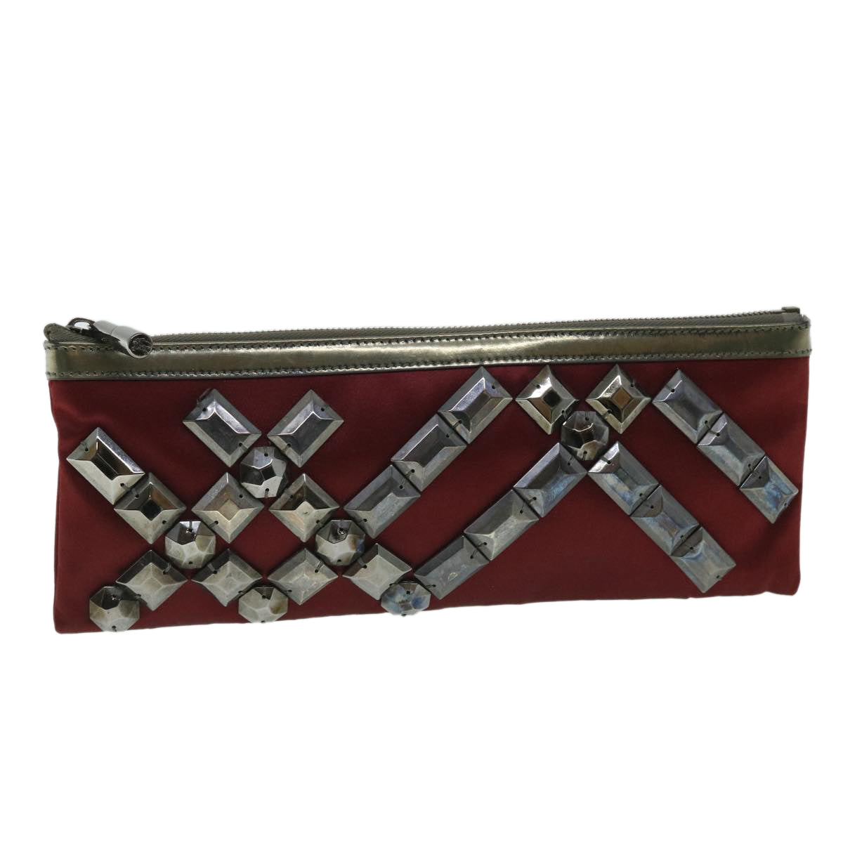 Burberry Satin Auth Red Clutch Bag