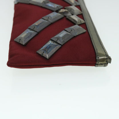 Burberry Satin Auth Red Clutch Bag
