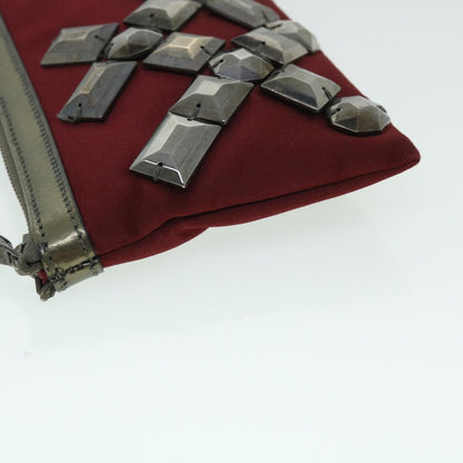 Burberry Satin Auth Red Clutch Bag