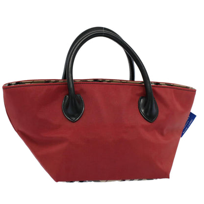 Burberry Label Auth Nylon Red Handbag