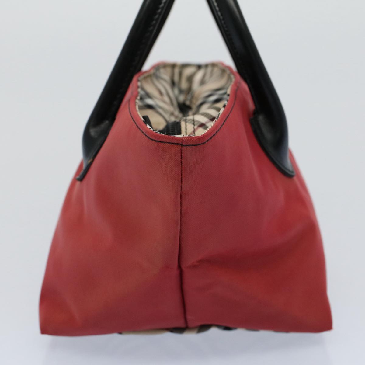 Burberry Label Auth Nylon Red Handbag