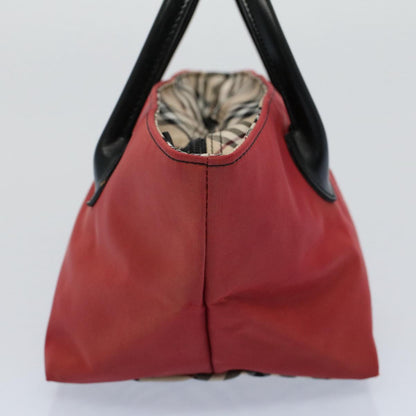 Burberry Label Auth Nylon Red Handbag