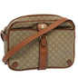 Luxury CELINE Macadam Canvas Shoulder Bag Leather Beige 8427