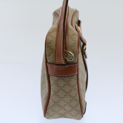 Luxury CELINE Macadam Canvas Shoulder Bag Leather Beige 8427