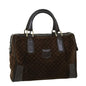 Luxury CELINE Macadam Canvas Boston Bag Leather Brown 8433