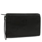 Luxury BurberrySs Clutch Bag Leather Black Auth bs8538