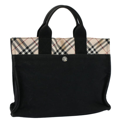 Burberry Label Auth Canvas Black Tote Bag