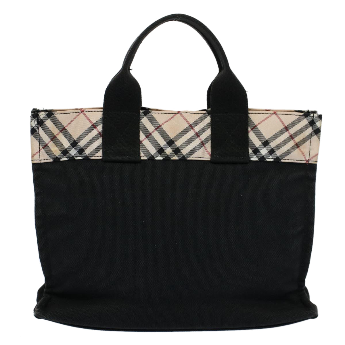 Burberry Label Auth Canvas Black Tote Bag