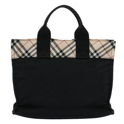 Burberry Label Auth Canvas Black Tote Bag
