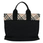 Burberry Label Auth Canvas Black Tote Bag