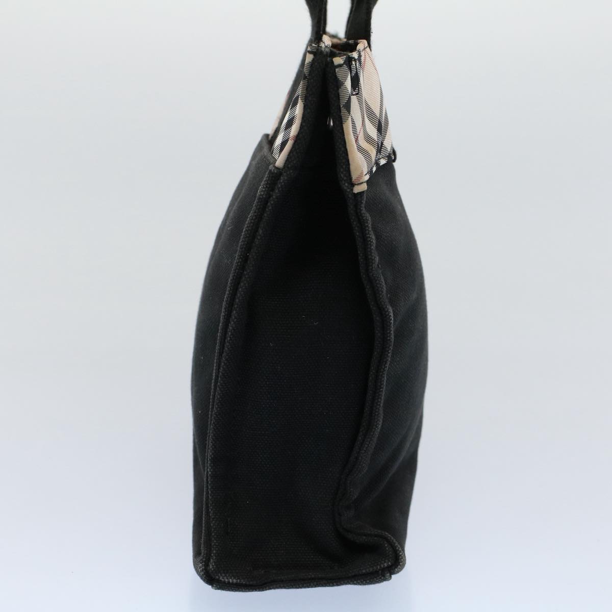 Burberry Label Auth Canvas Black Tote Bag