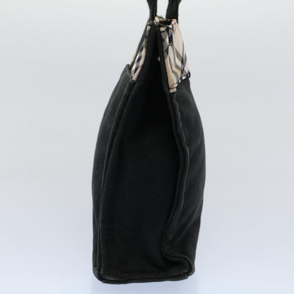 Burberry Label Auth Canvas Black Tote Bag
