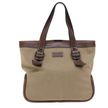 Burberry Label Auth Leather Brown Tote Bag