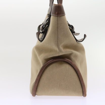 Burberry Label Auth Leather Brown Tote Bag