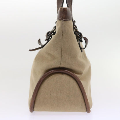 Burberry Label Auth Leather Brown Tote Bag