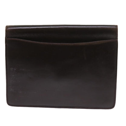 Luxury CELINE Clutch Bag Leather Brown 8620