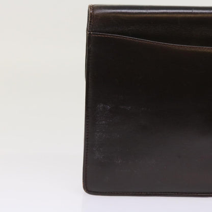 Luxury CELINE Clutch Bag Leather Brown 8620