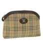 Luxury BurberrySs Nova Check Clutch Bag Canvas Nylon Beige Auth bs9050